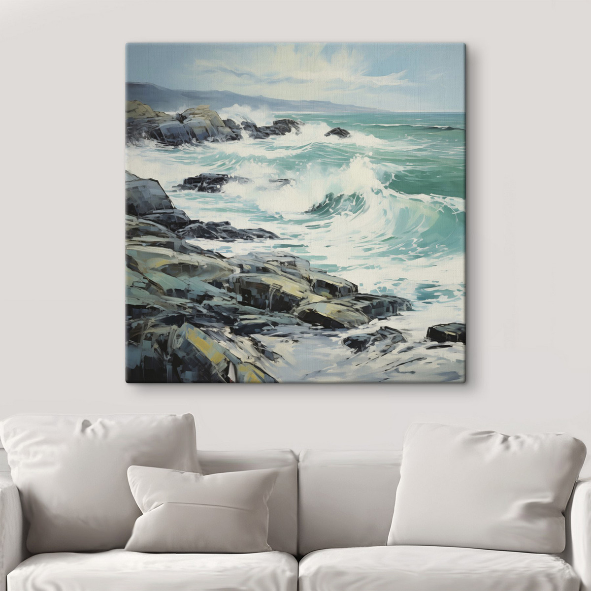 Costa rochosa com ondas — interior 2