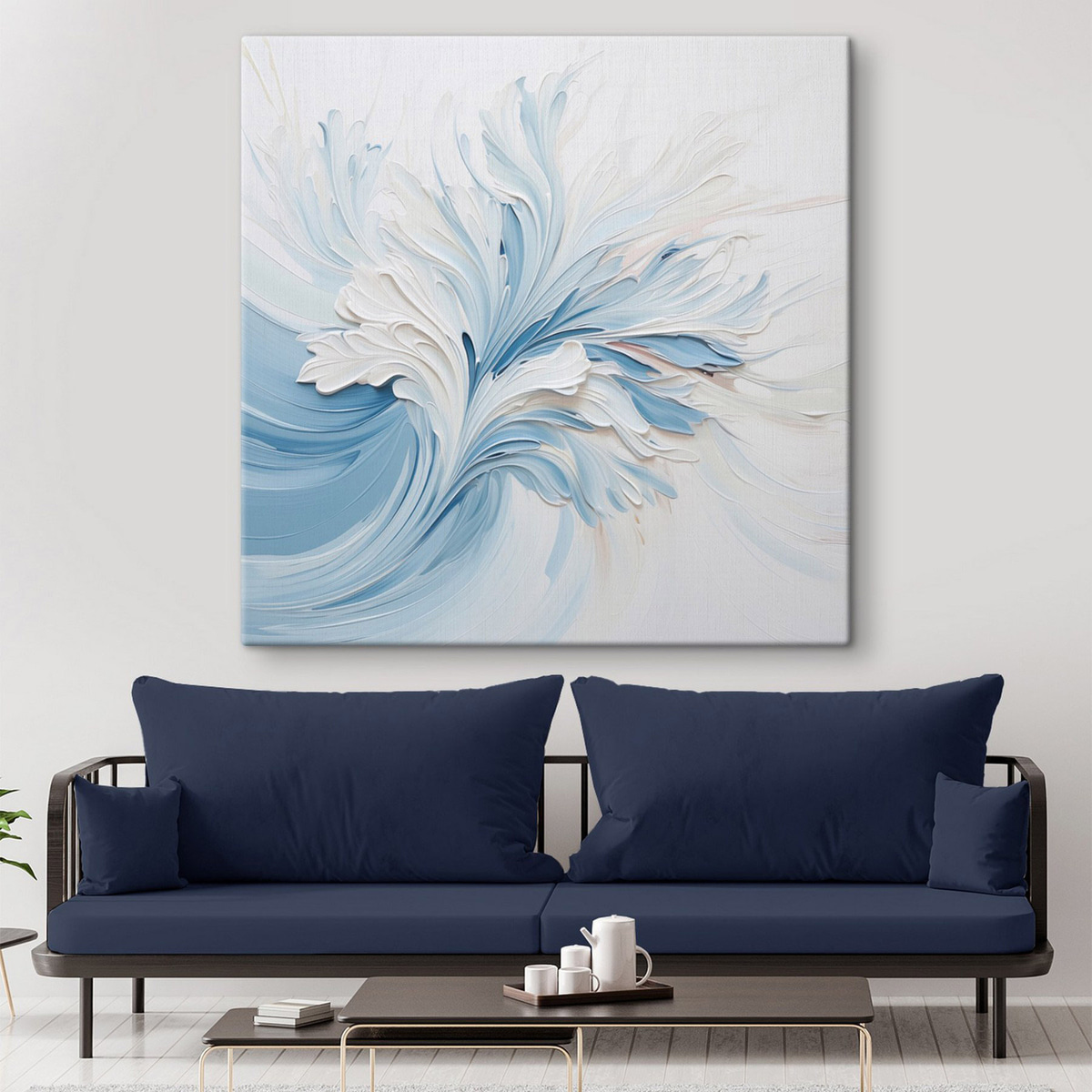 Flores abstratas em azul — interior 2