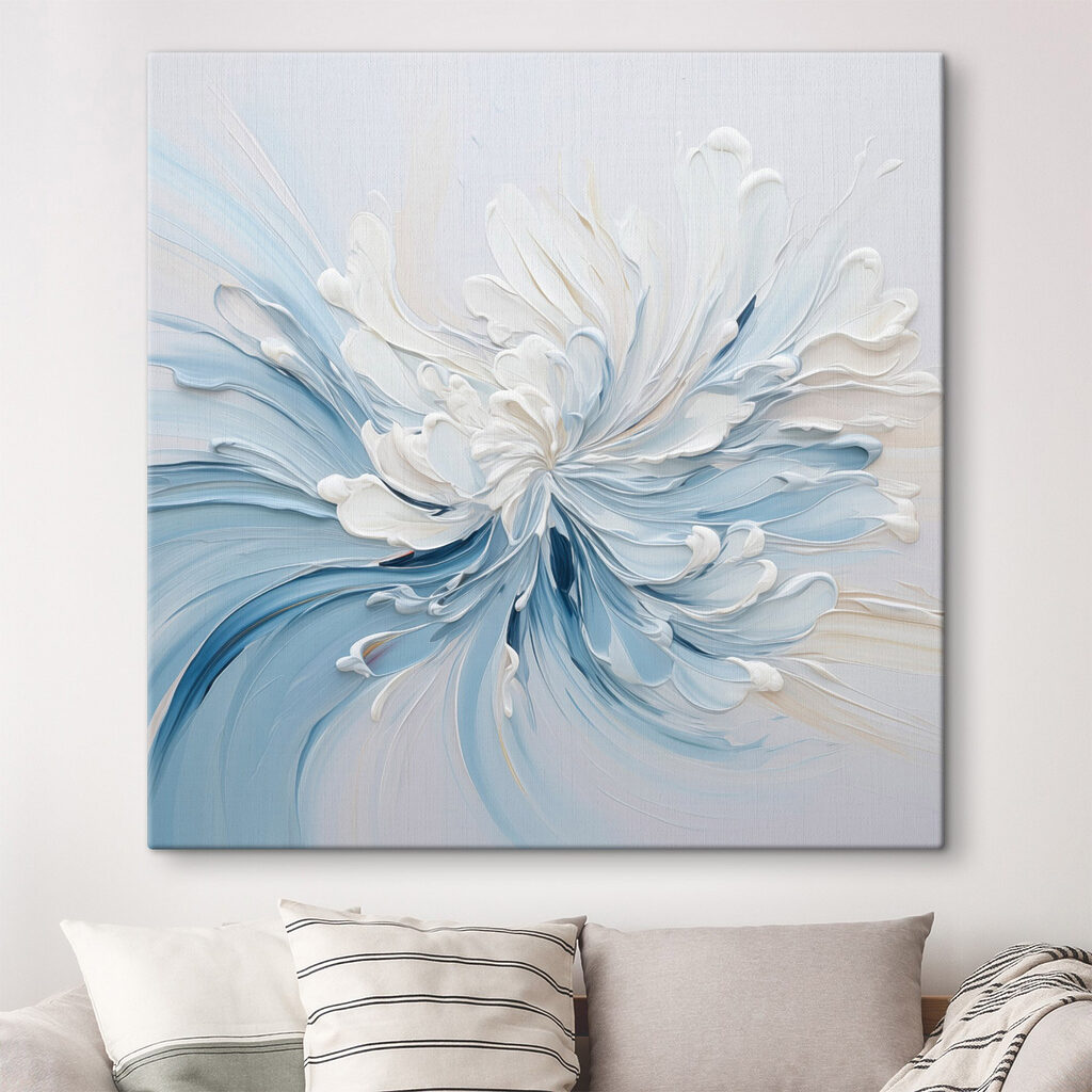 Flor branca em azul-gelo — interior 2