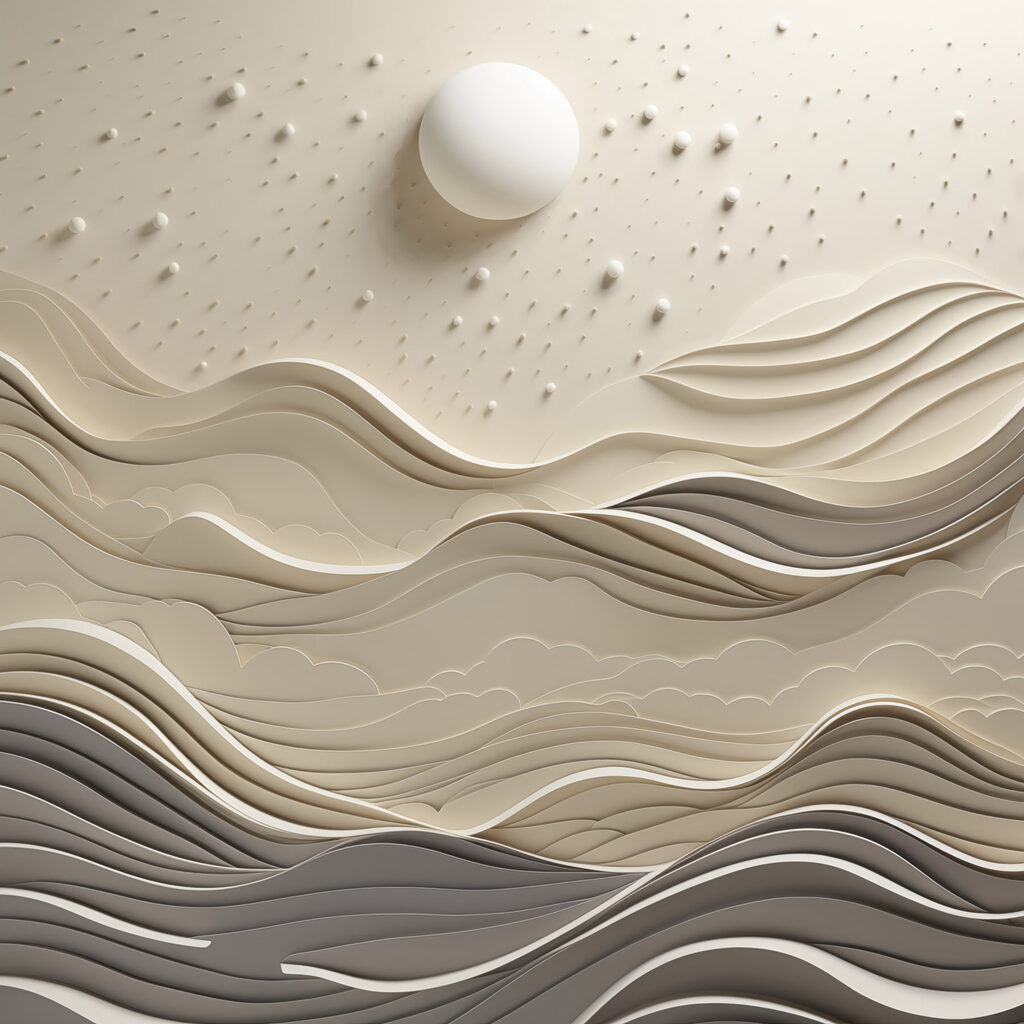 Círculo sobre ondas — design completo