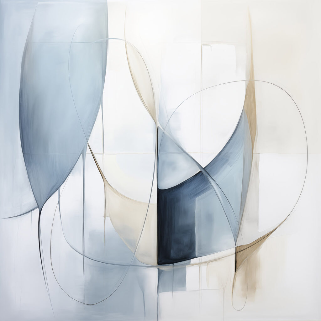 Geometria azul e arcos — design completo