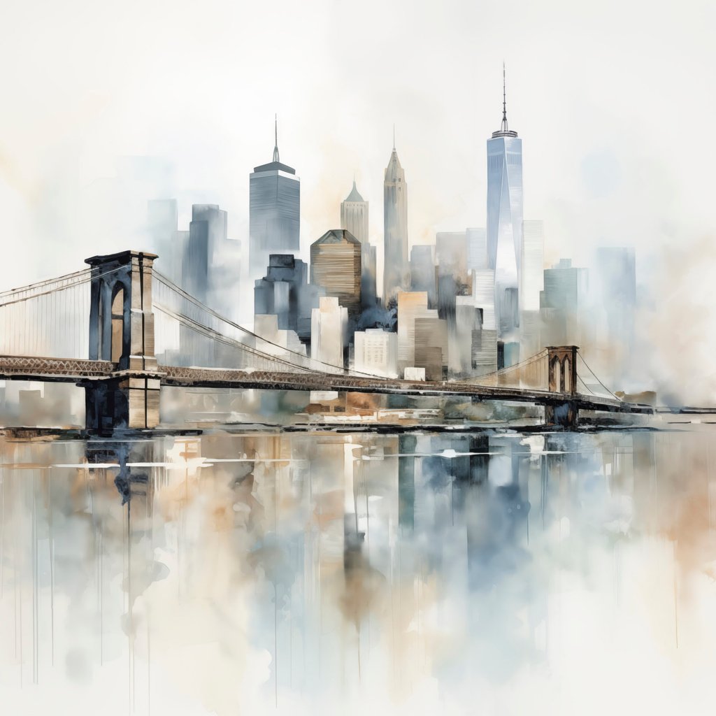 Cidade abstrata em aguarela — design completo
