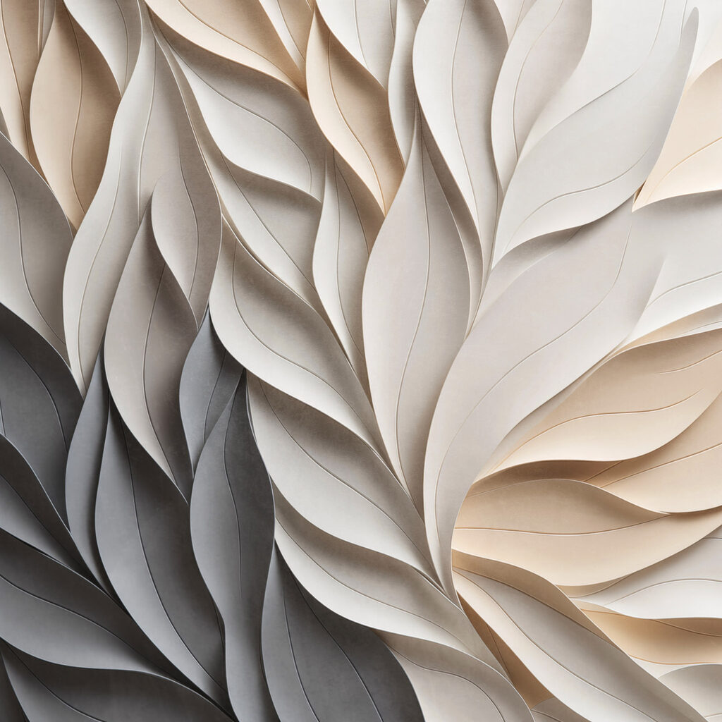 Folhas em longas curvas — design completo