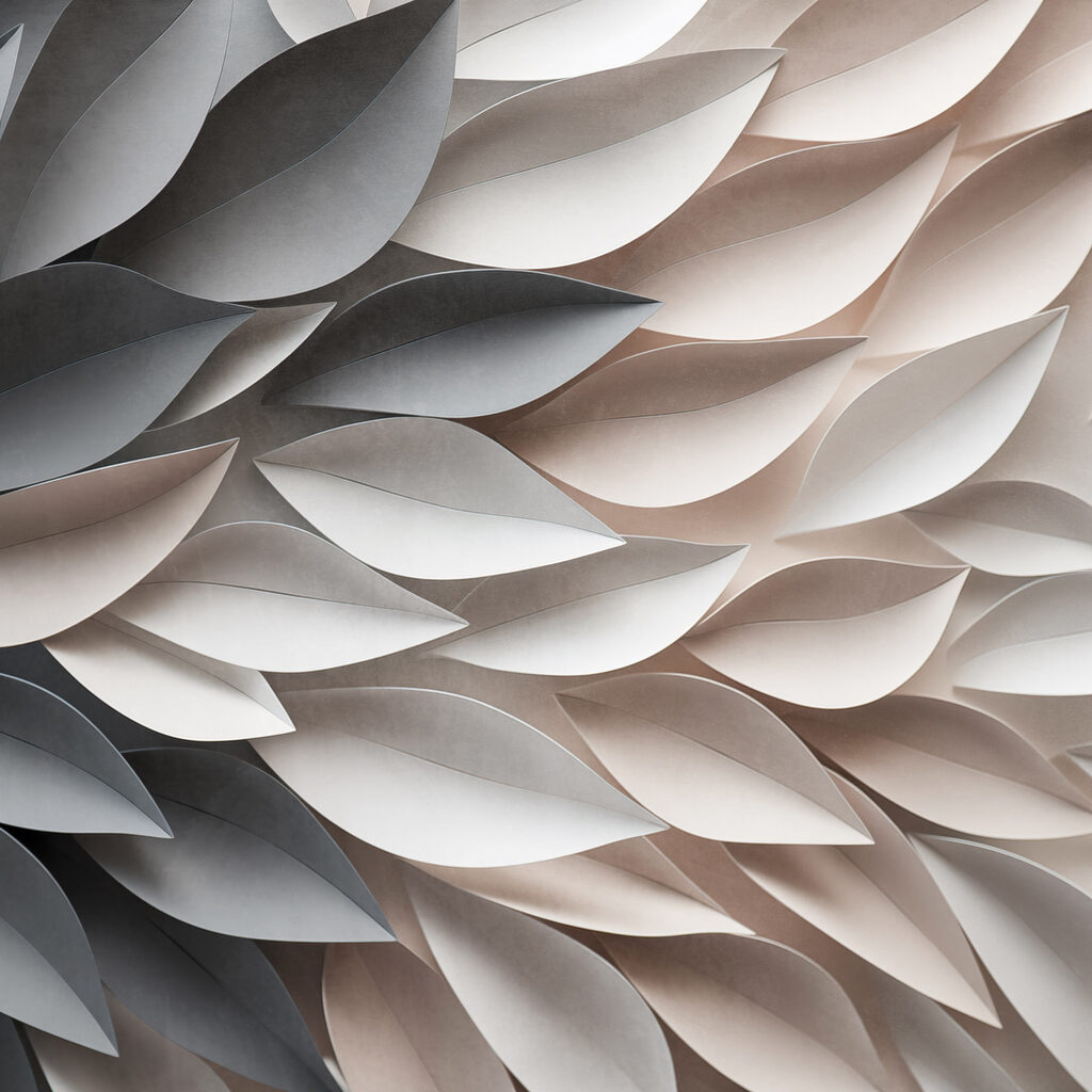 Folhas claras em cinzento — design completo