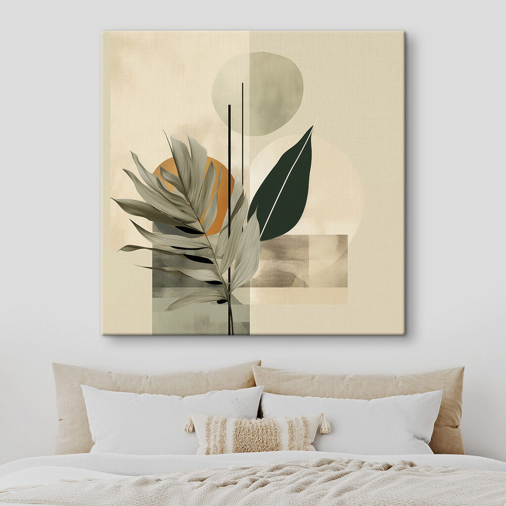 Folhas verdes e geometria — interior 1
