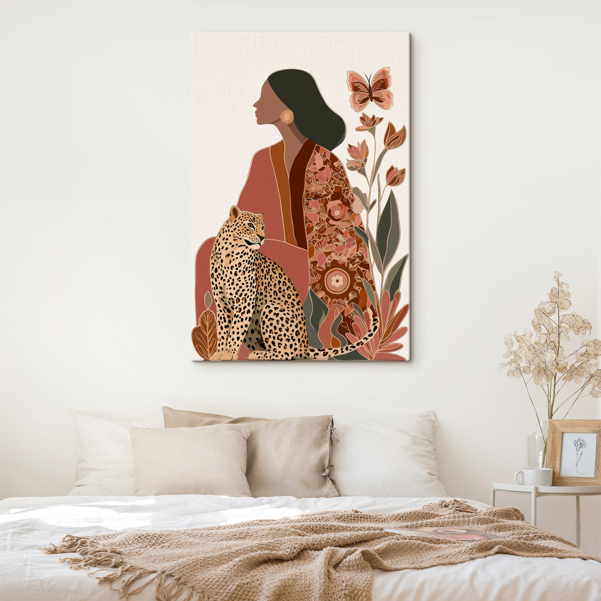 Mulher com folhas — interior 1