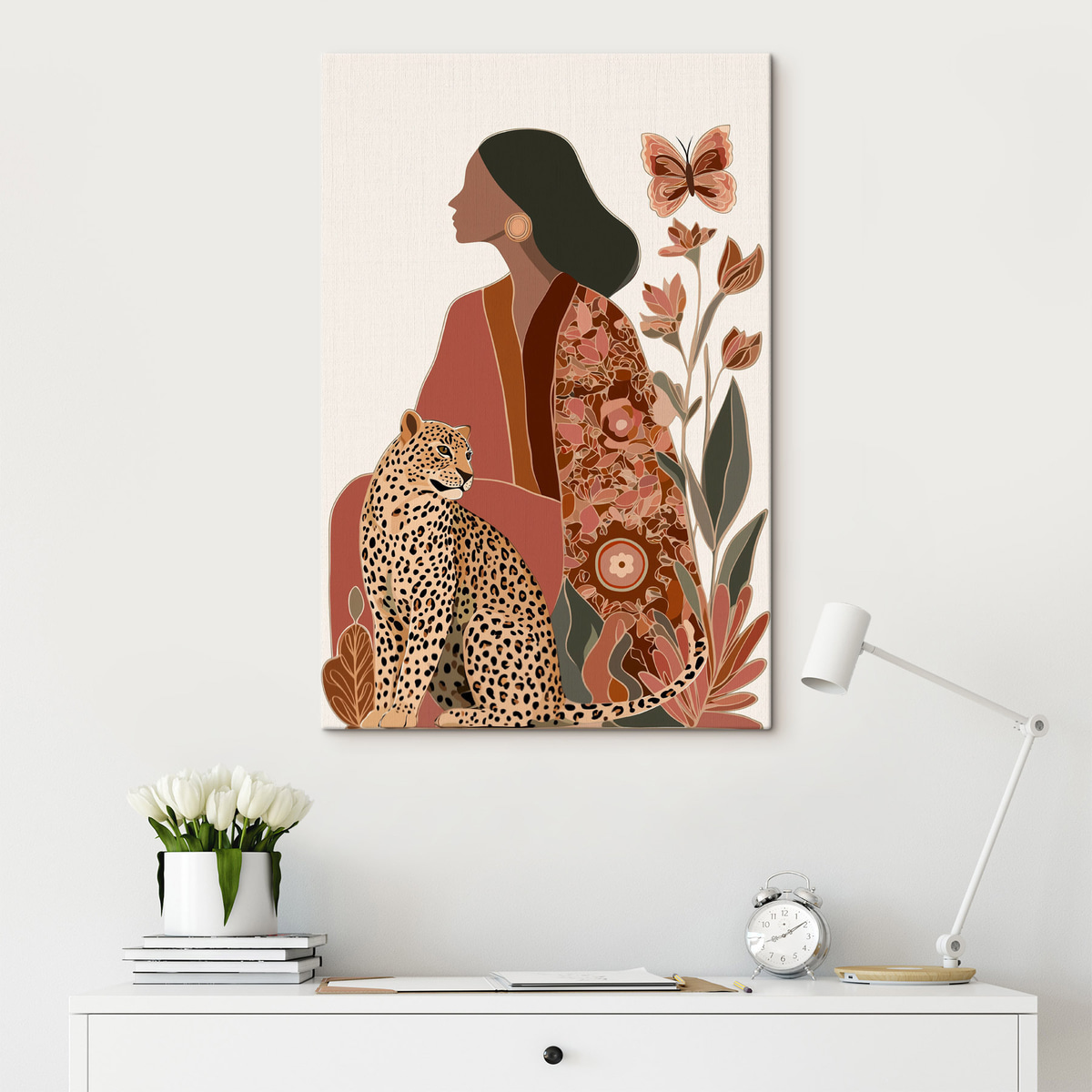 Mulher com folhas — interior 2