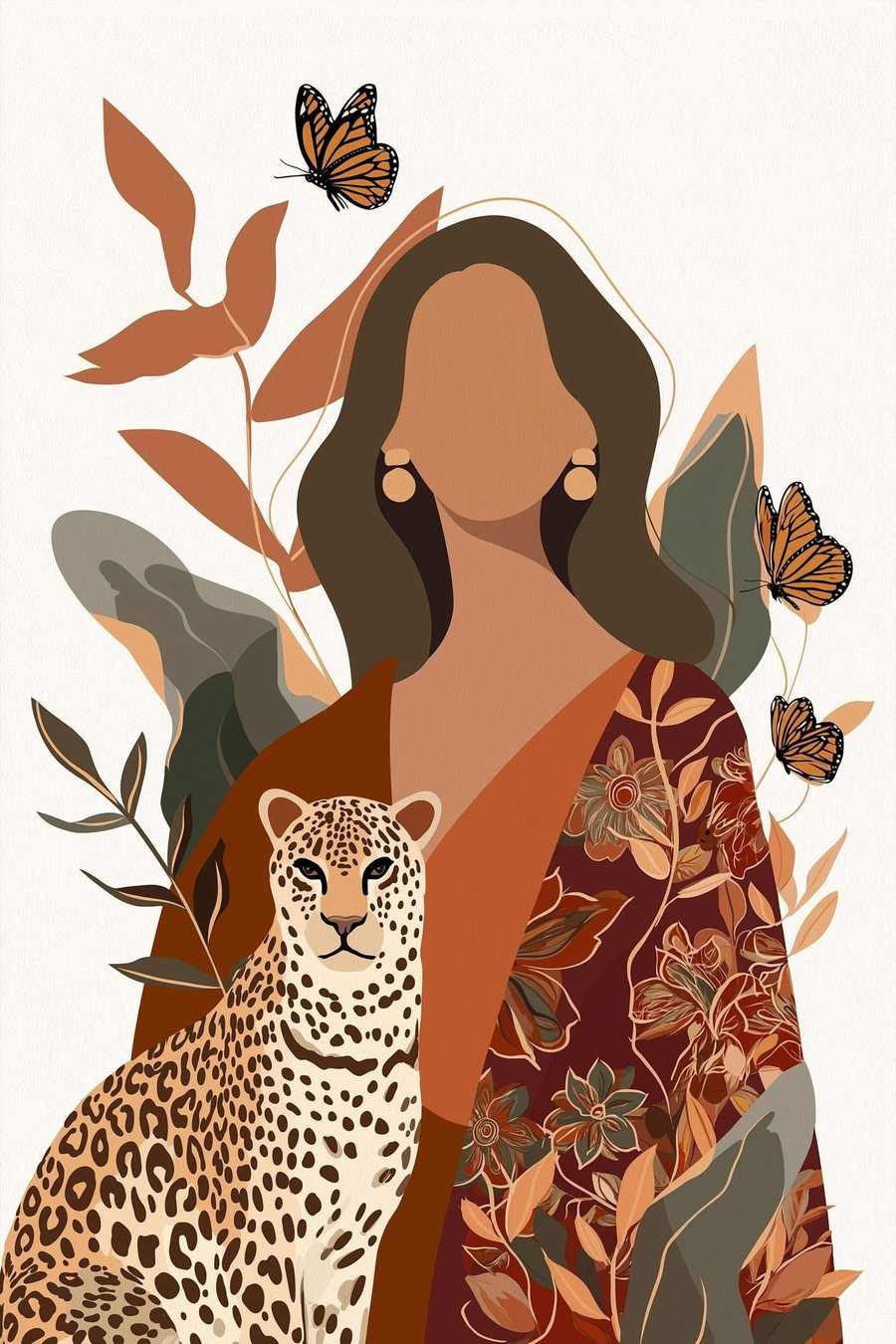 Mulher com padrões — design completo