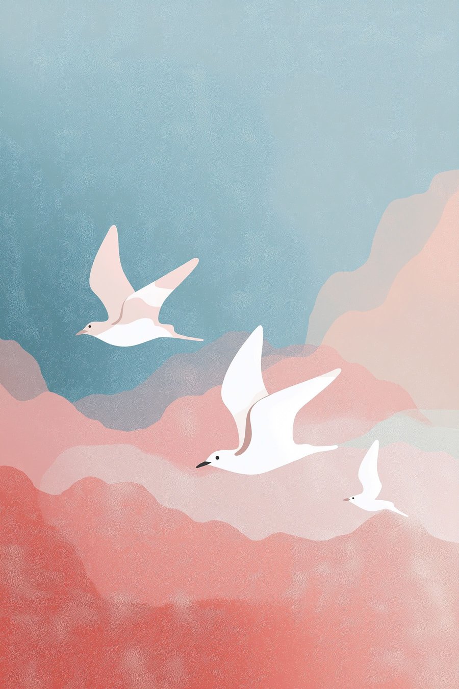 Cena de aves voadoras — design completo