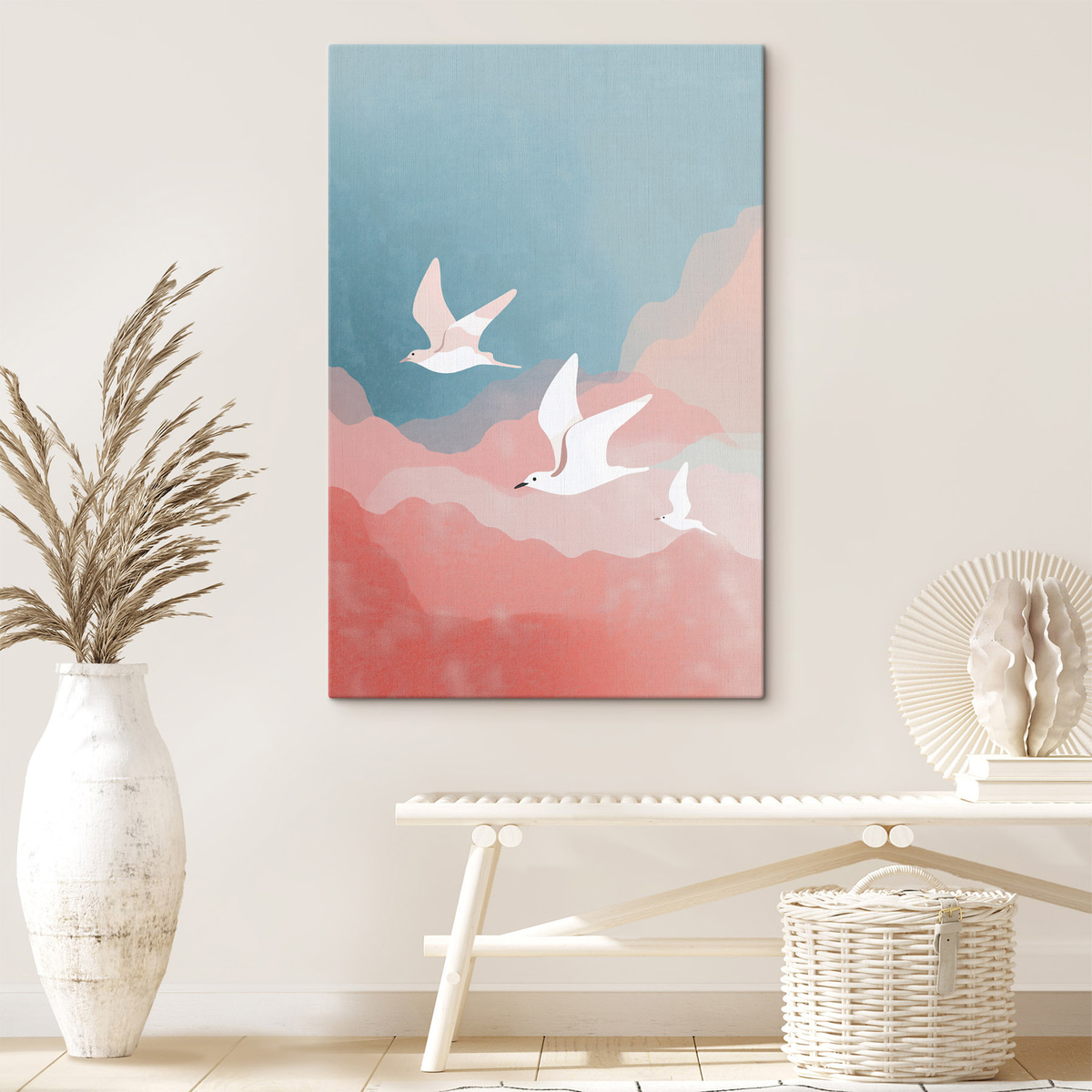 Cena de aves voadoras — interior 1