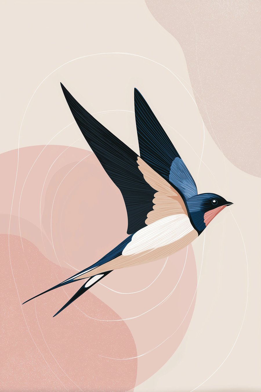 Aves em voo — design completo