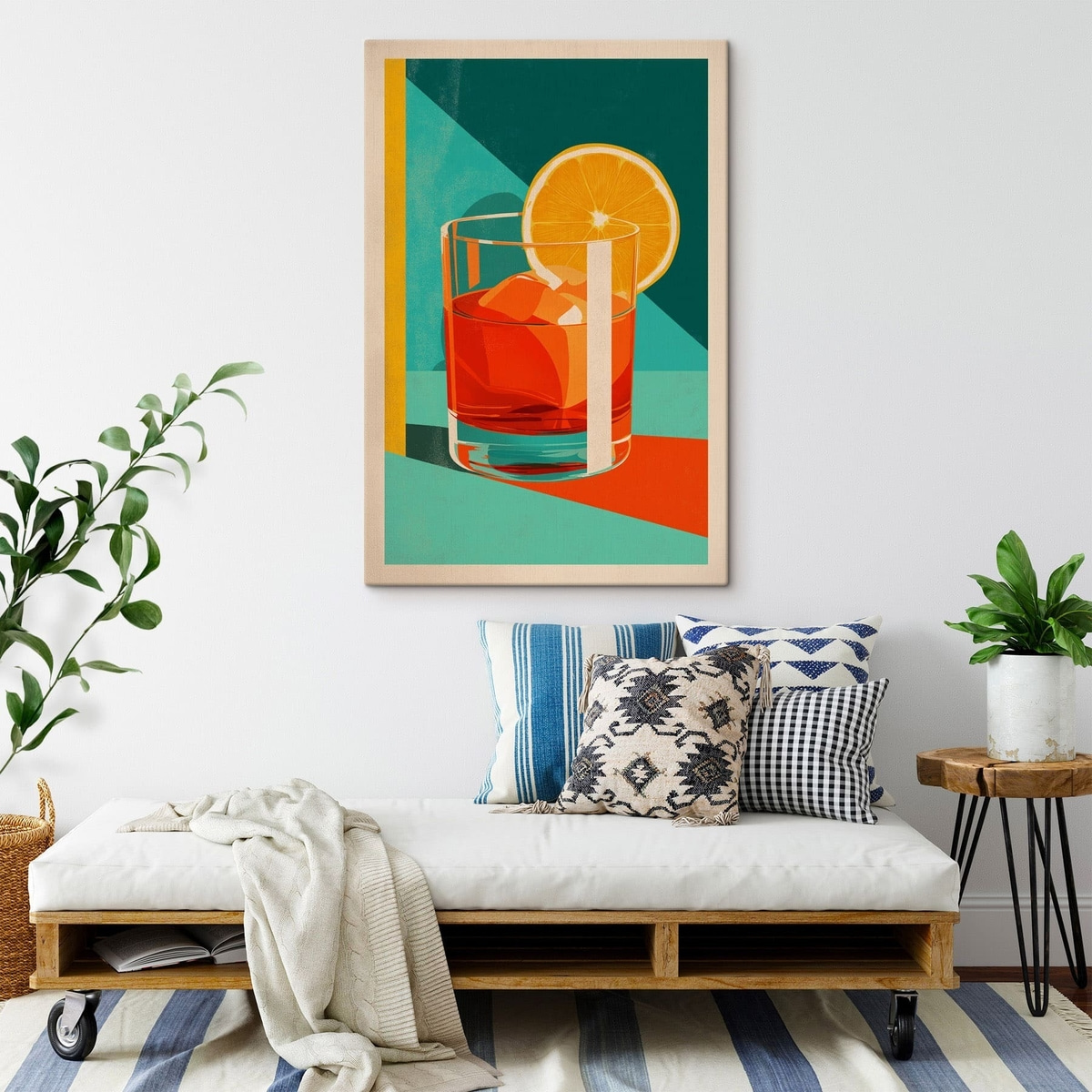 Cocktail com laranja num interior