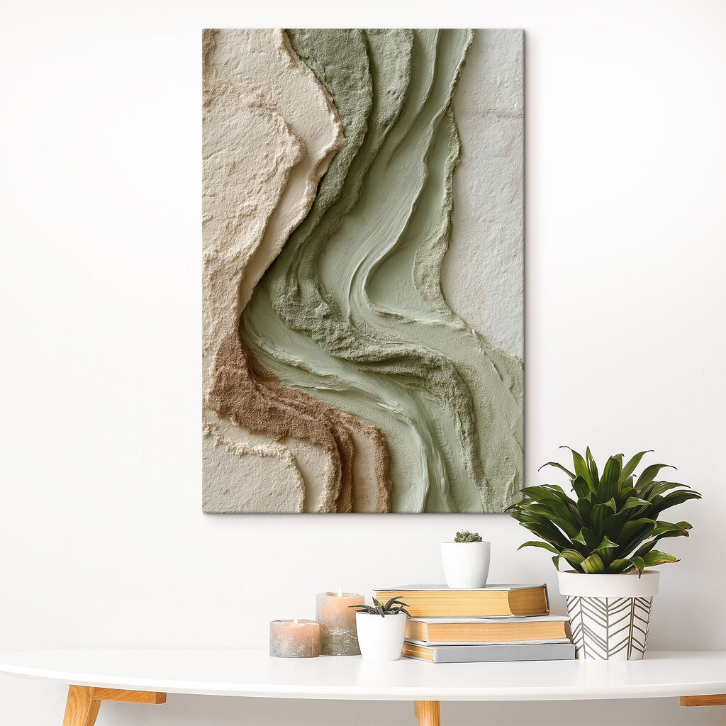 Sulcos suaves em verde-salva — interior 2