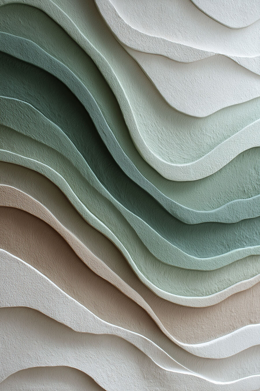 Camadas curvas em verde-mar — design completo