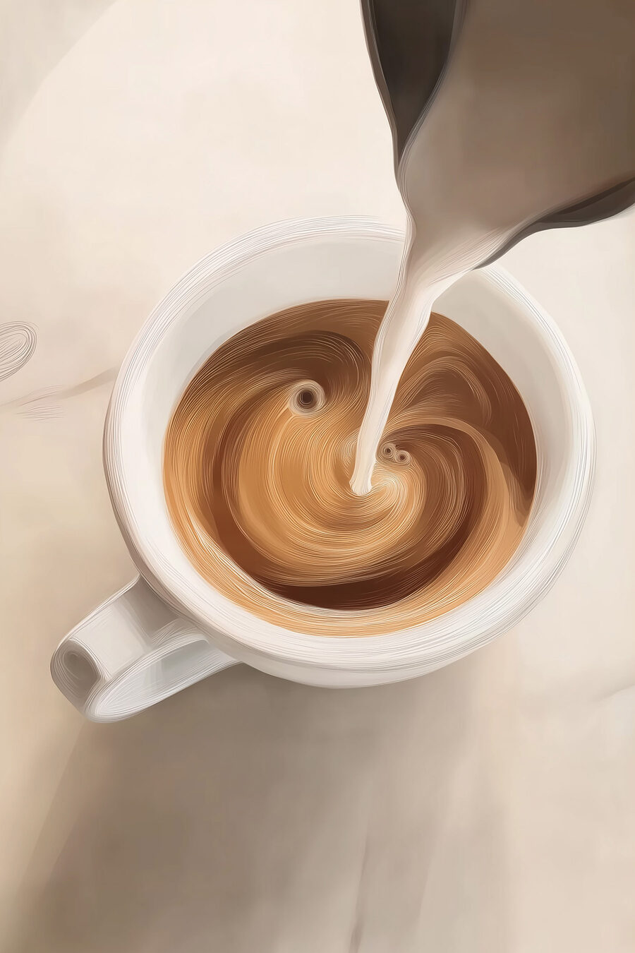 Leite sobre café quente — design completo
