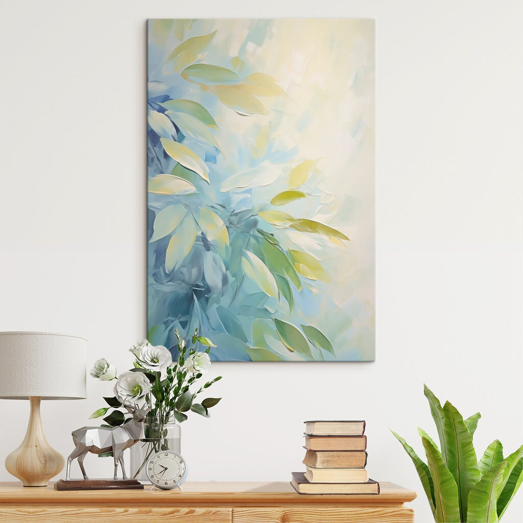 Folhas em névoa luminosa — interior 1