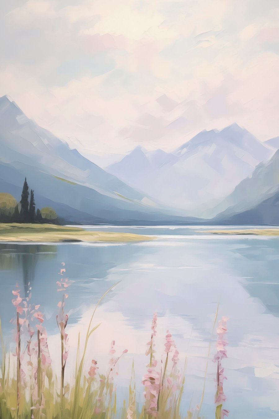 Lago junto às montanhas — design completo