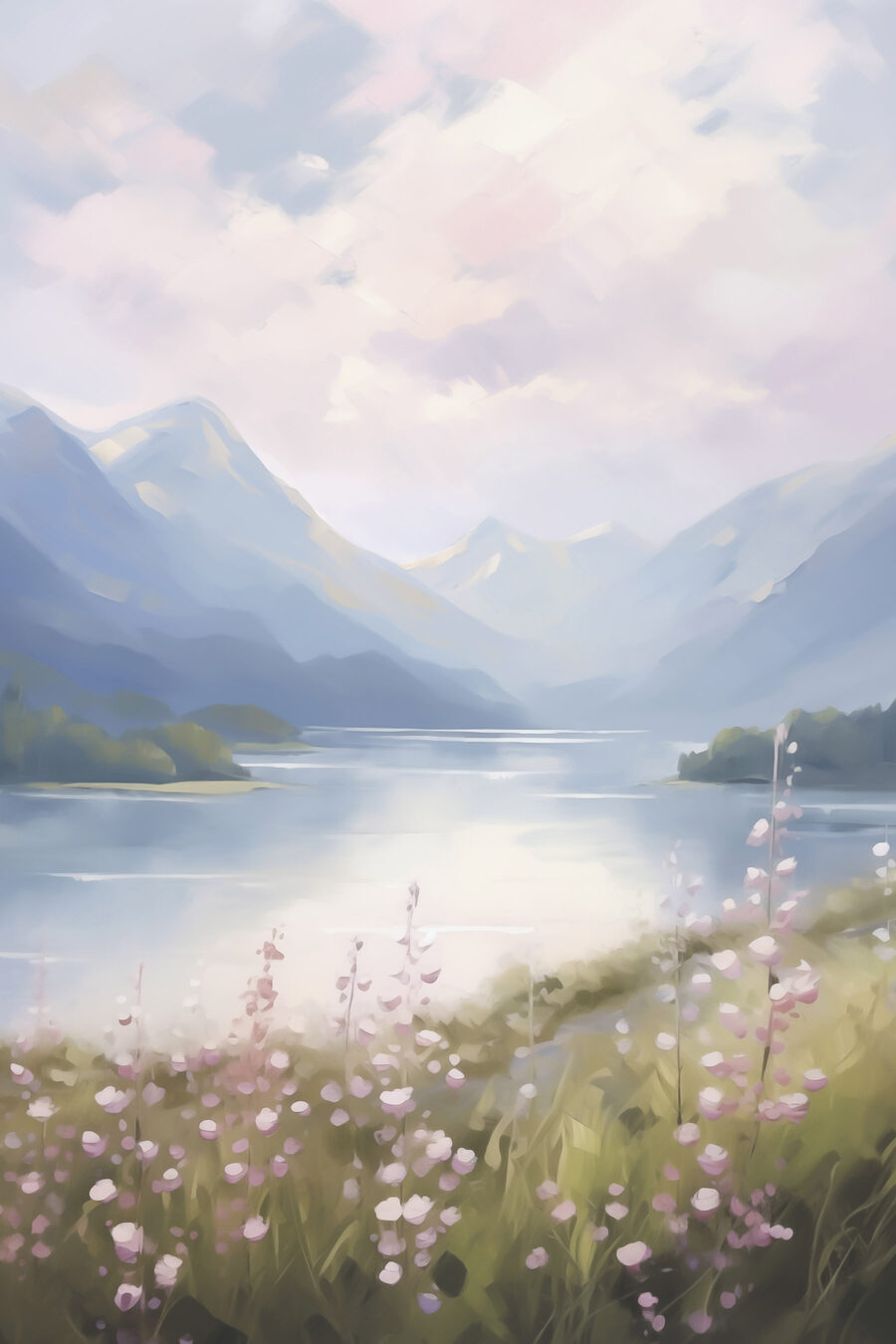 Flores junto ao lago — design completo