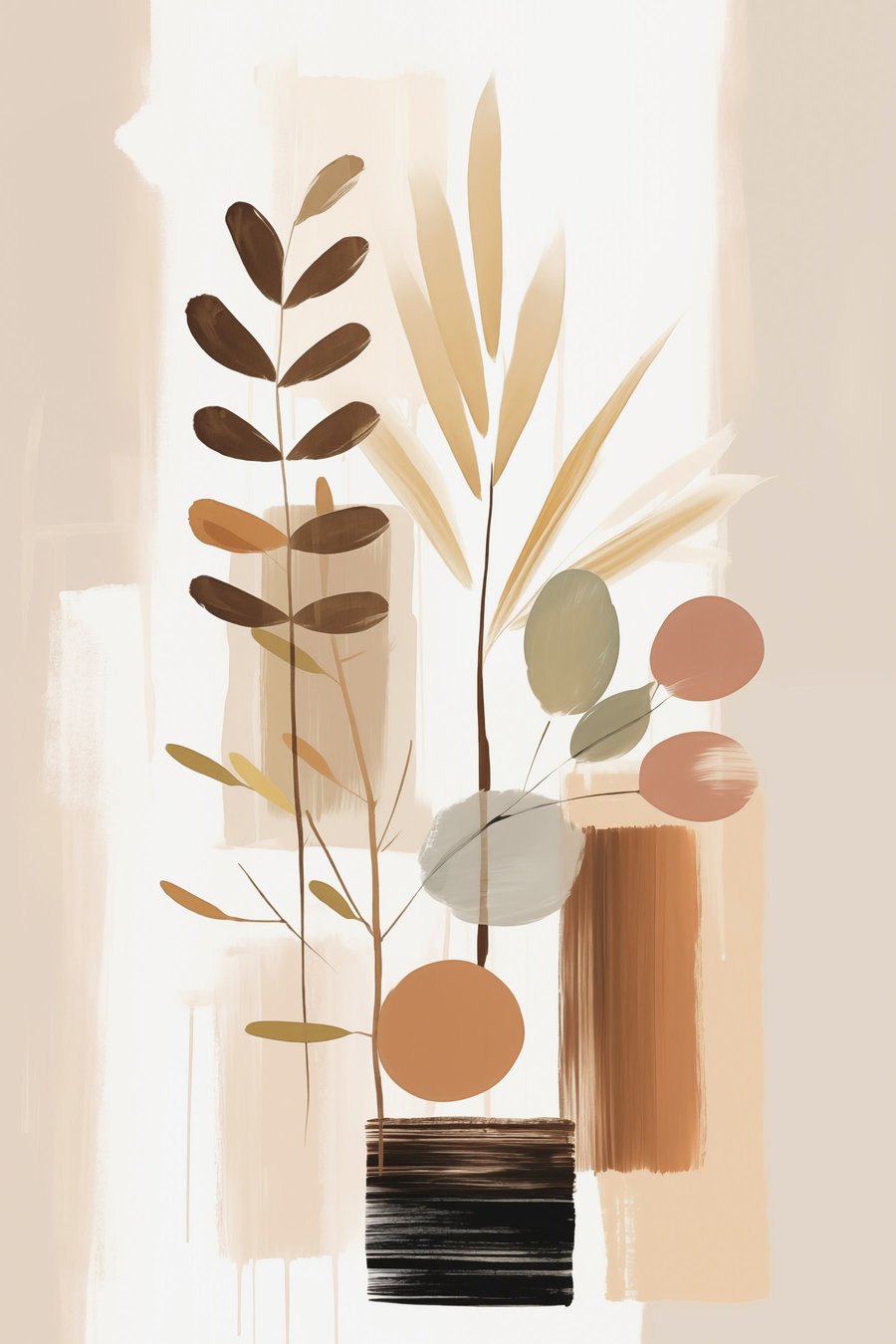 Composição botânica abstrata — design completo