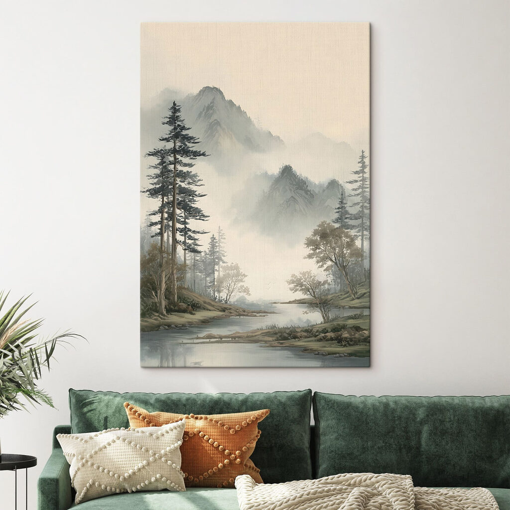 Rio calmo entre montanhas — interior 1