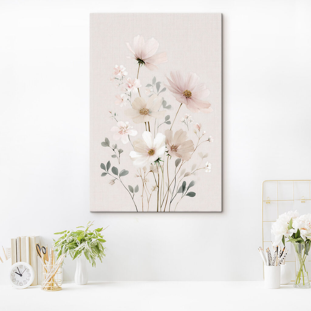 Ramos cor-de-rosa em flor — interior 1