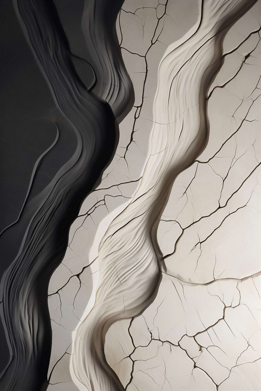 Fenda escura em creme — design completo