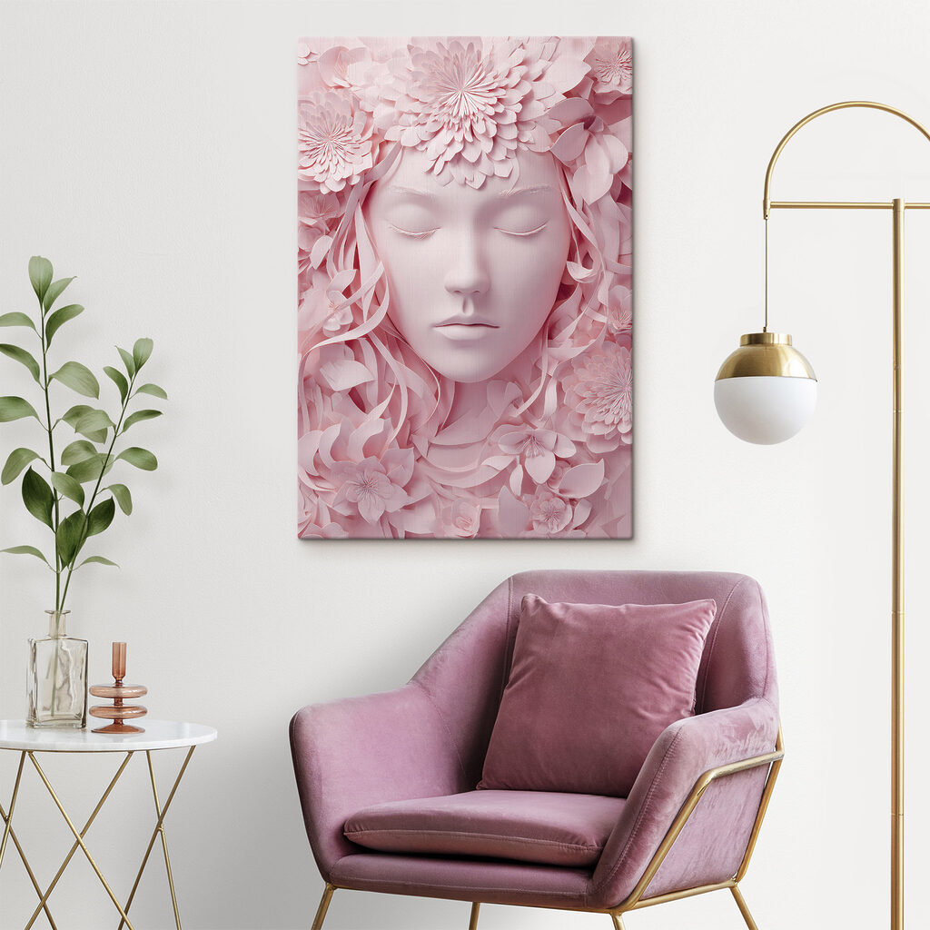 Rosto entre flores cor-de-rosa — interior 2