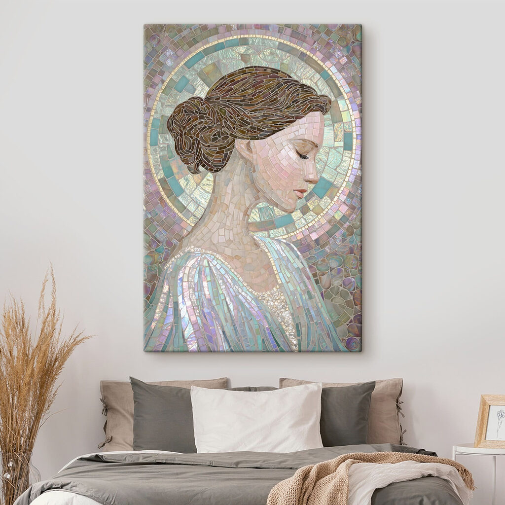 Perfil em mosaico pastel — interior 1