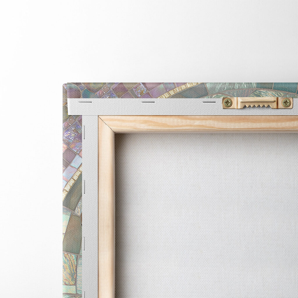 Perfil em mosaico pastel — verso