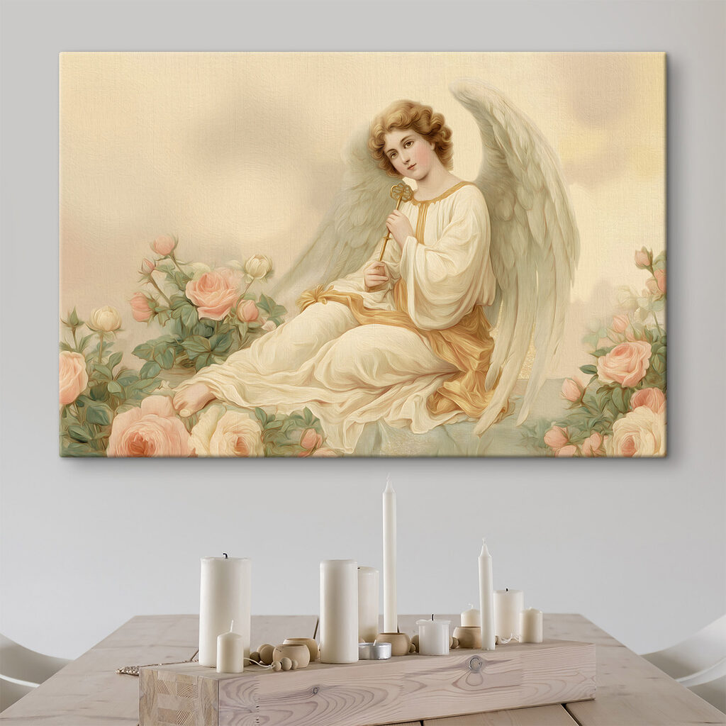 Anjo entre rosas cor-de-rosa — interior 1