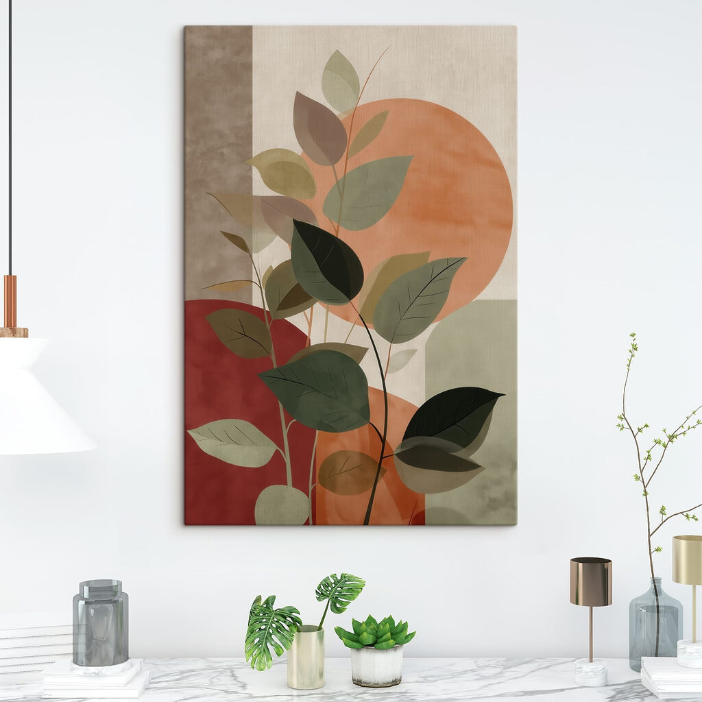 Folhas verdes sobre laranja — interior 2