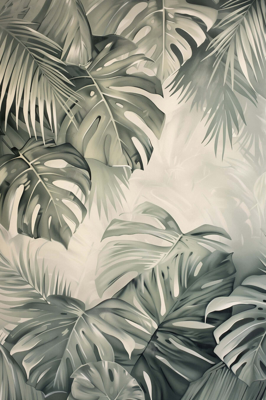 Folhas tropicais em círculo — design completo