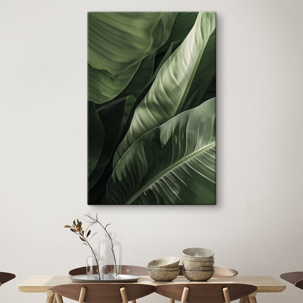Folhas com nervuras claras — interior 1