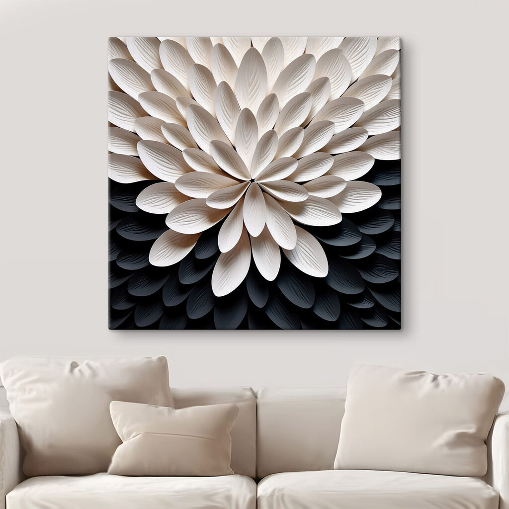 Flor branca sobre preto — interior 2