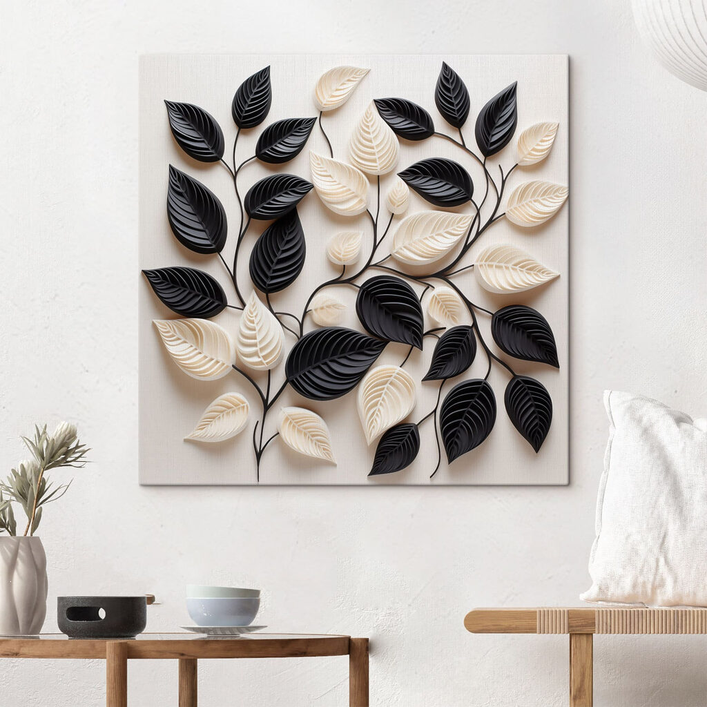 Folhas em ramos curvos — interior 2