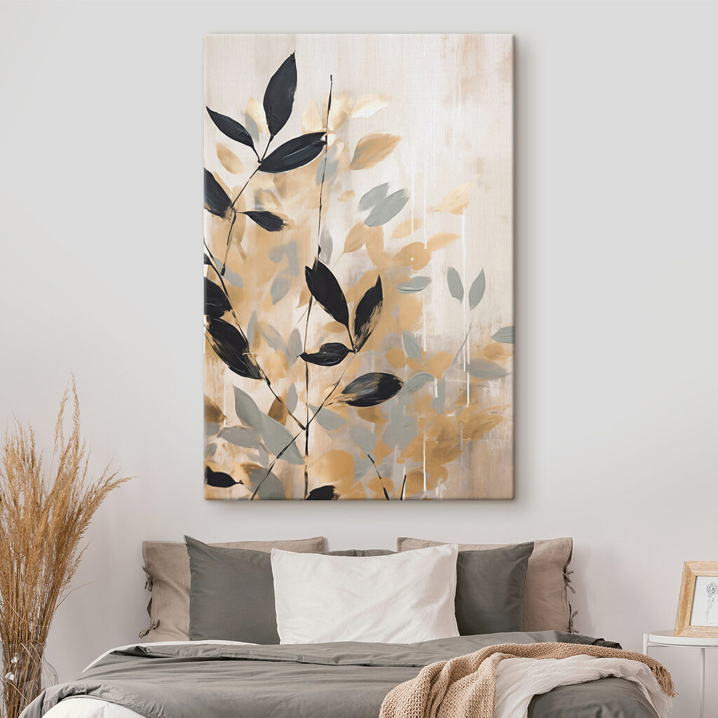 Folhas pretas em ocre — interior 1