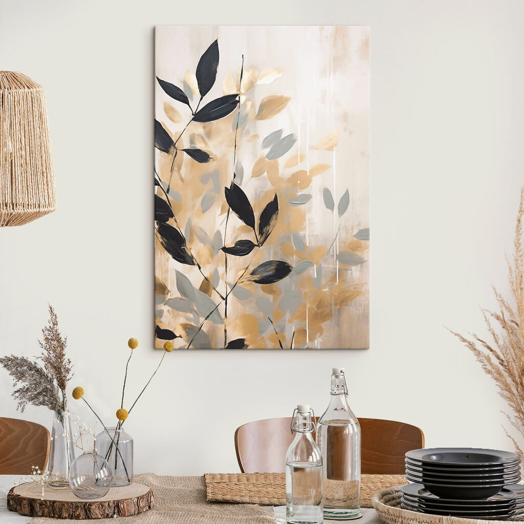Folhas pretas em ocre — interior 3