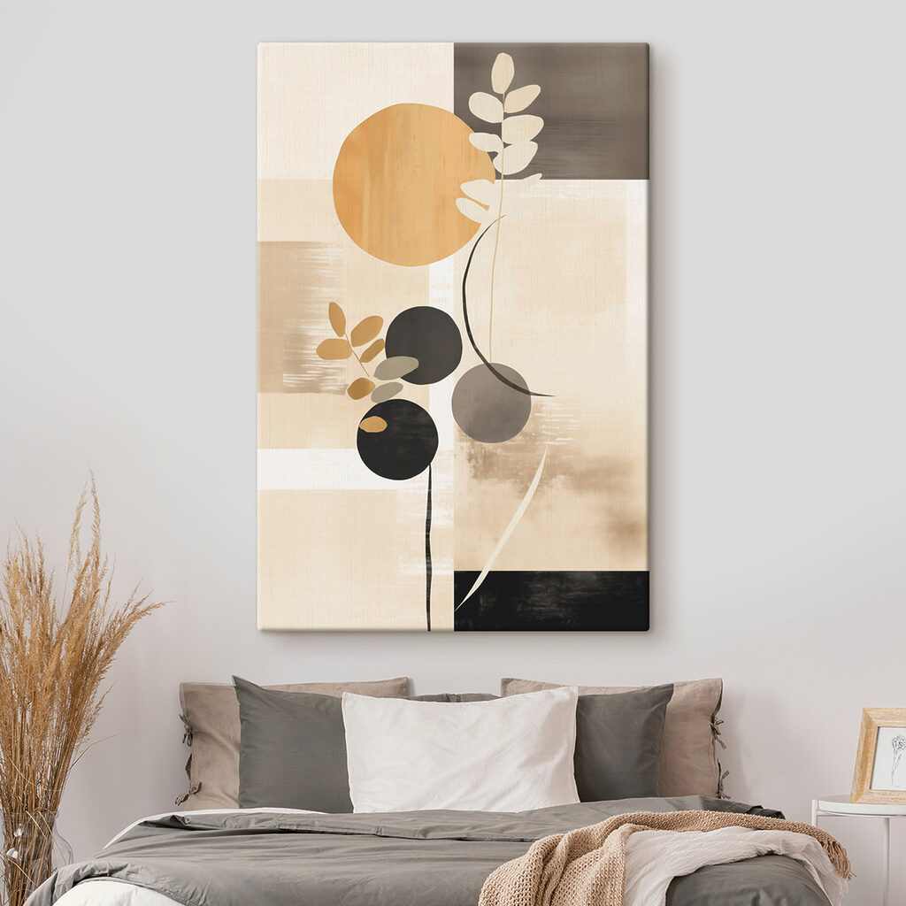 Ramo branco sobre círculos — interior 2