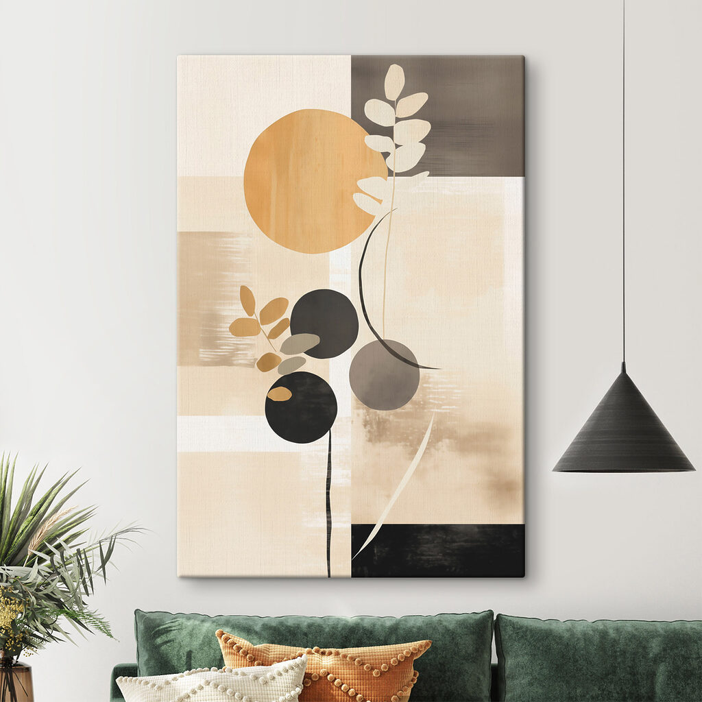 Ramo branco sobre círculos — interior 3