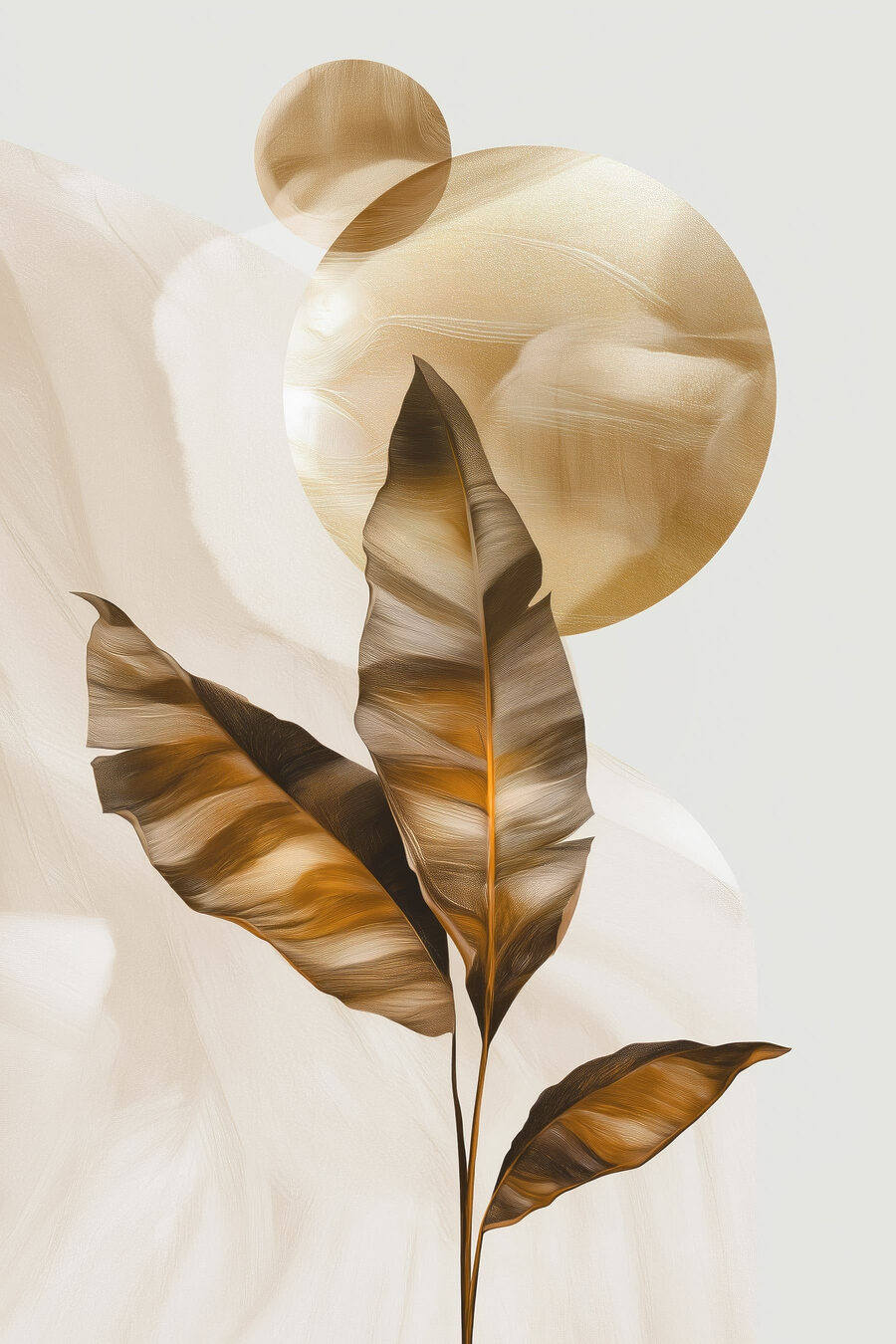Folhas douradas e sol — design completo