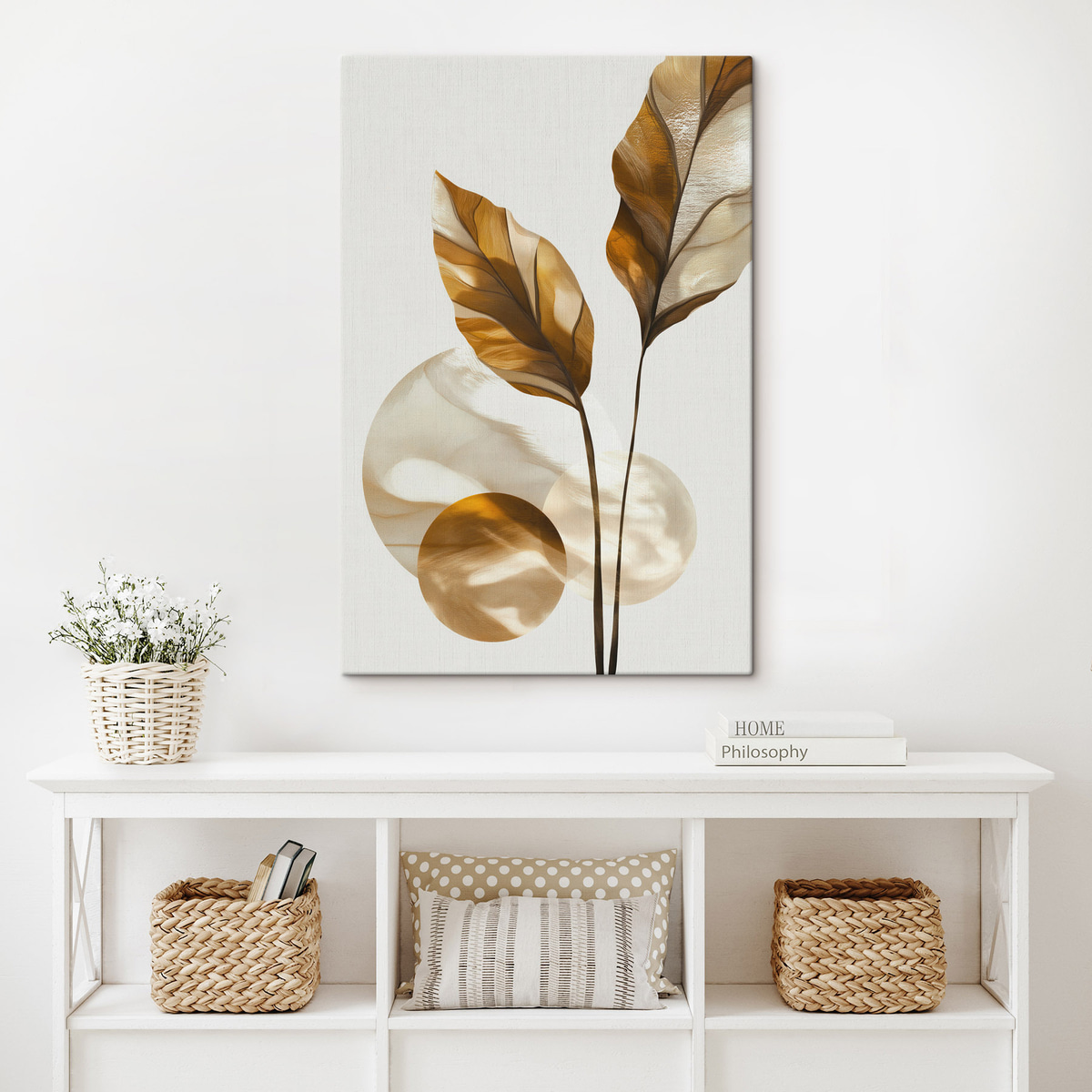 Folhas e círculos abstratos — interior 2
