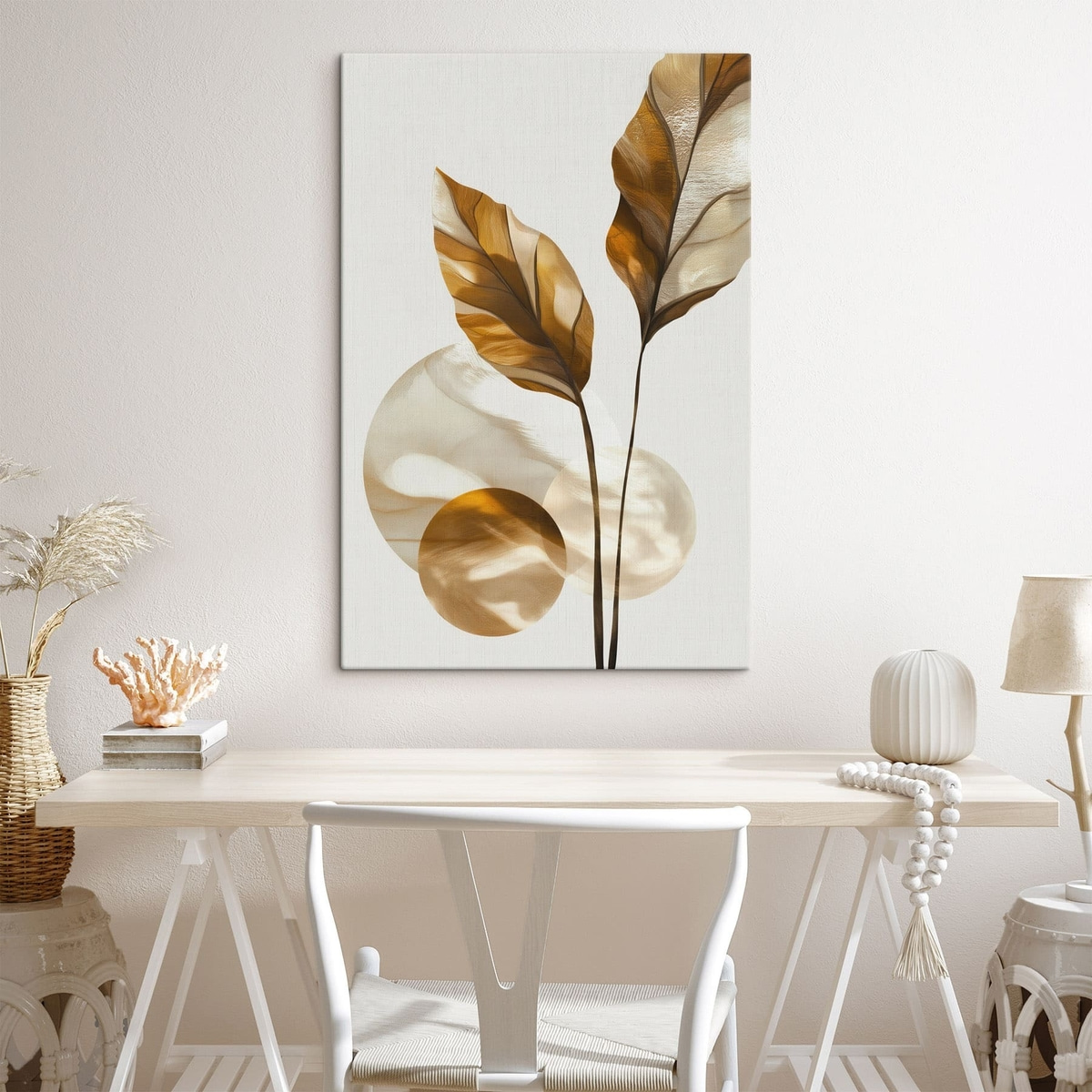 Folhas e círculos abstratos — interior 1