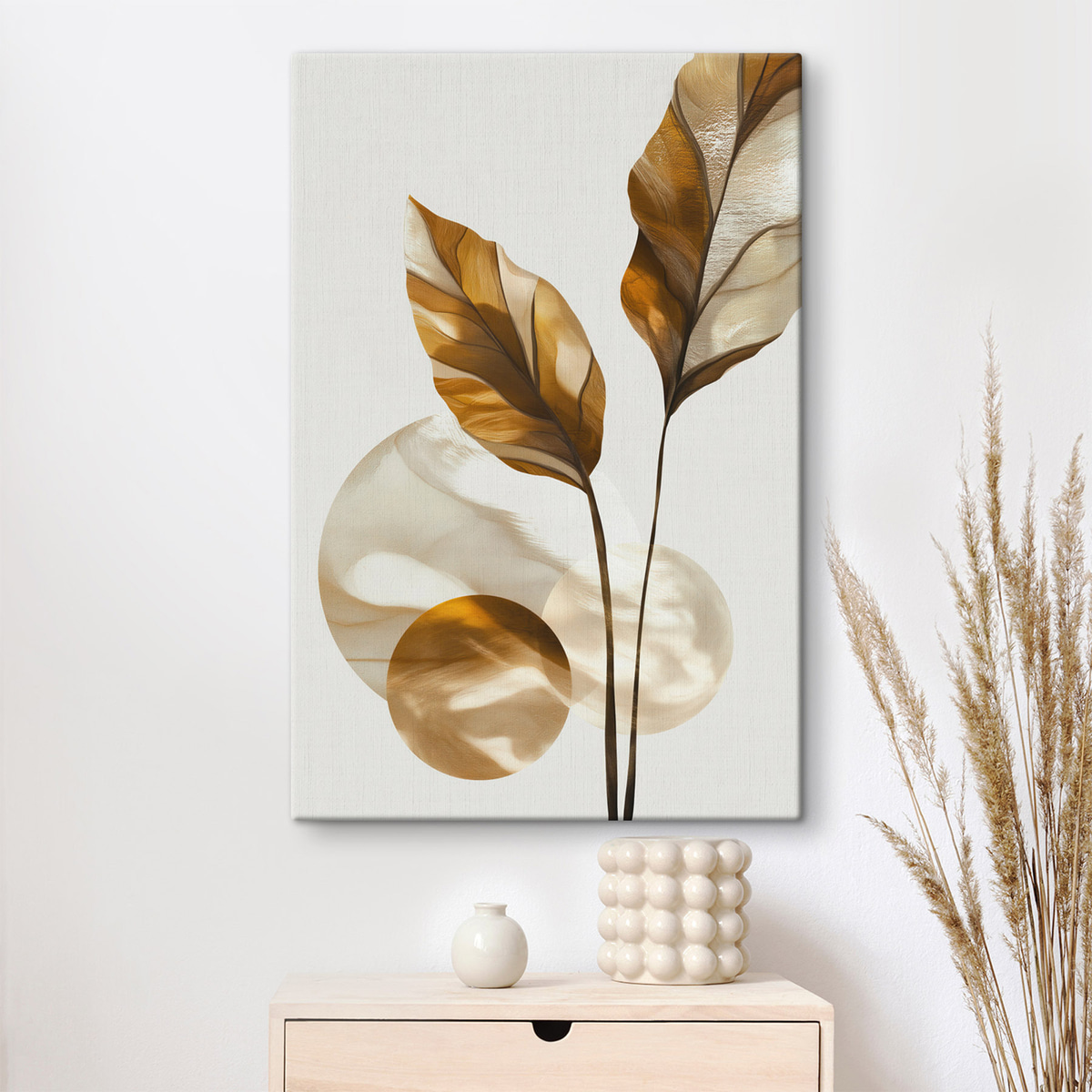 Folhas e círculos abstratos — interior 3