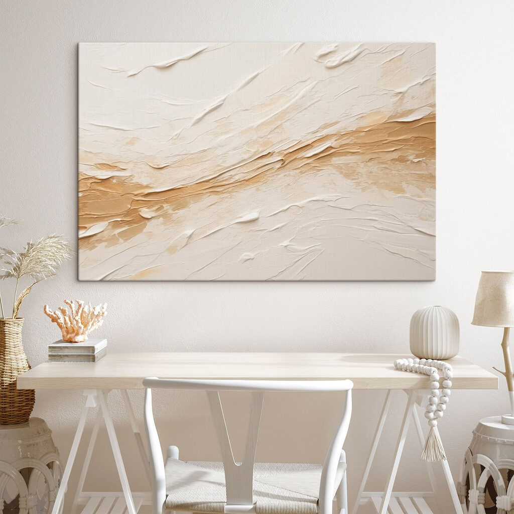 Traço dourado sobre creme — interior 1