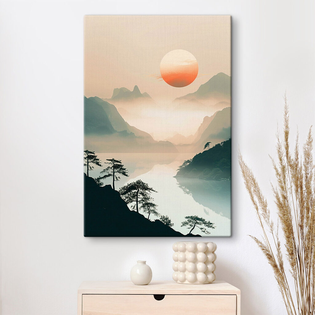 Sol laranja sobre montanhas — interior 2