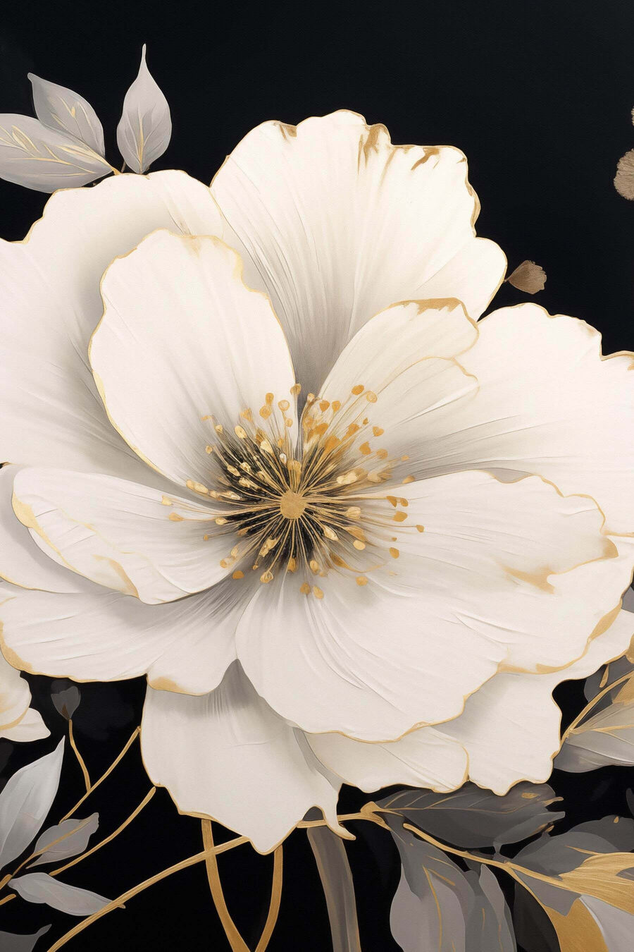 Flor branca no escuro — design completo