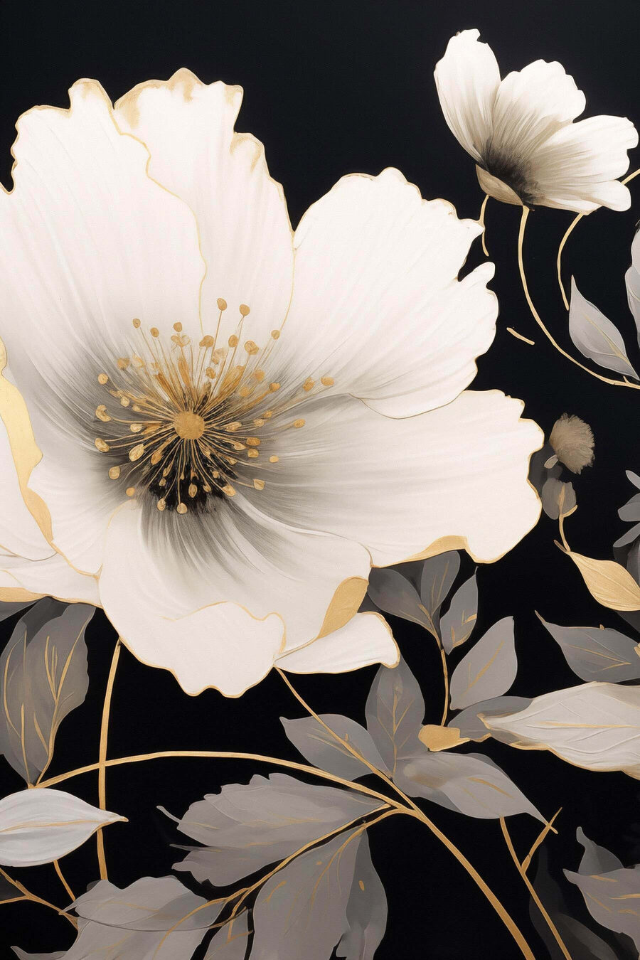 Flor grande com botões — design completo