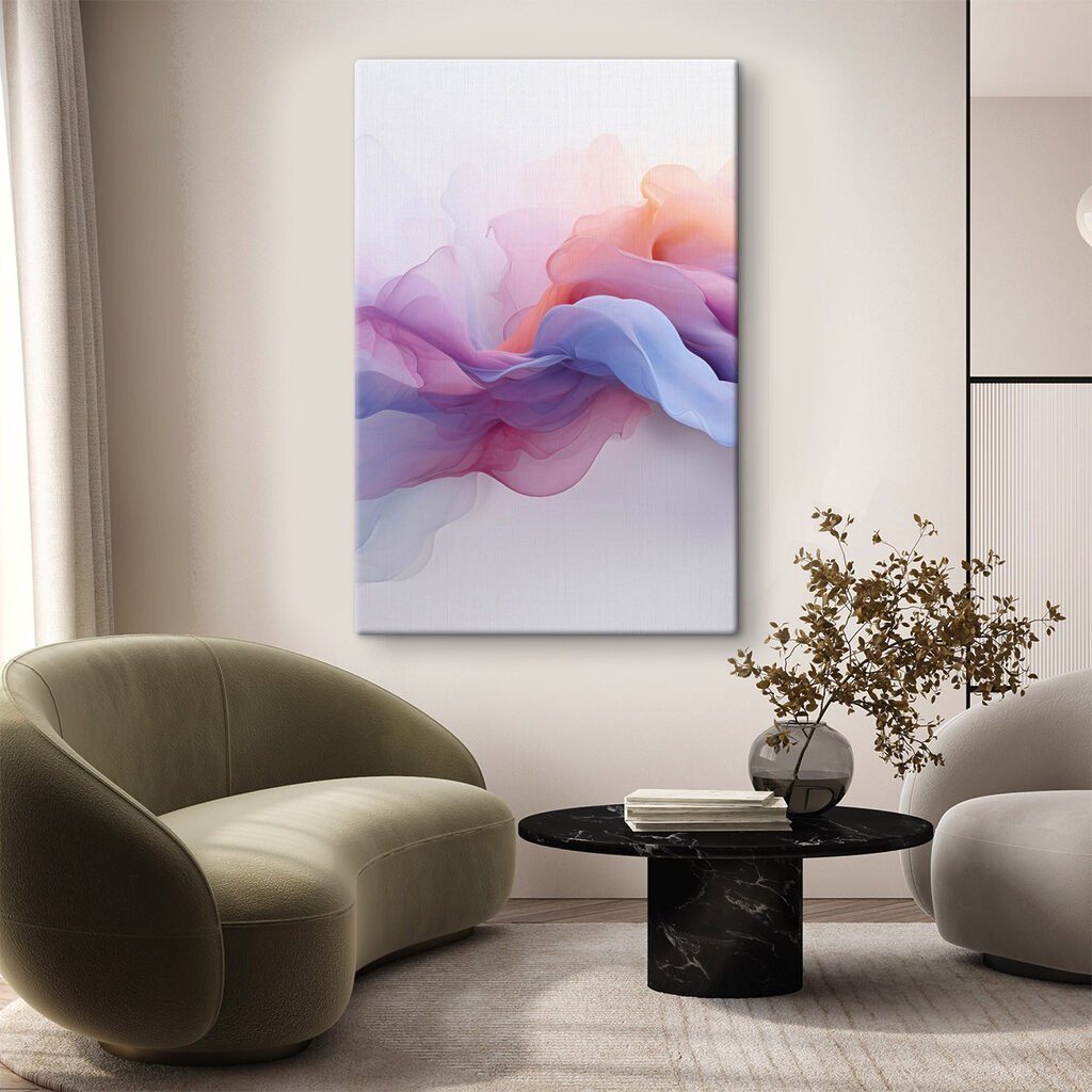 Nuvem cor-de-rosa e azul — interior 1