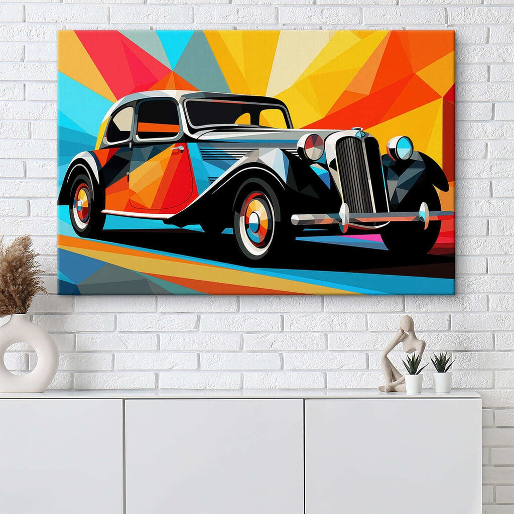 Carro clássico colorido — interior 2