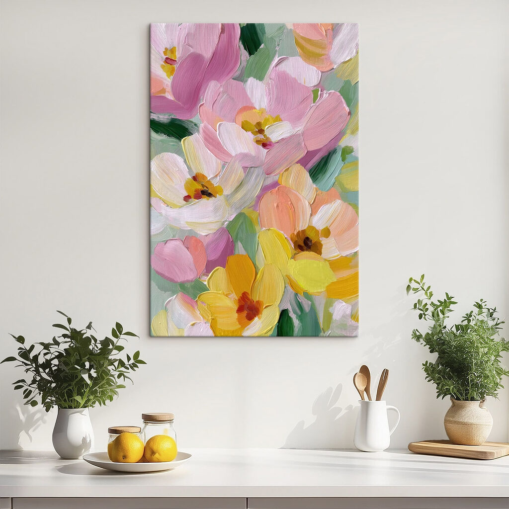 Pétalas cor-de-rosa em pinceladas — interior 1